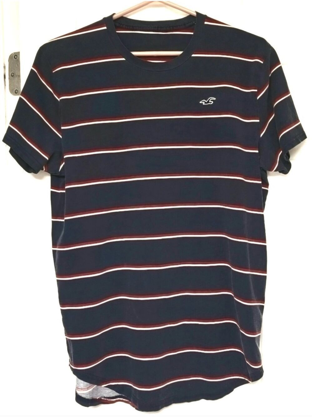 Hollister Sailorcore Nautical Striped Tee Short Sleeves Cotton Crew Neck Large
